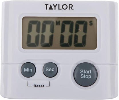 Taylor Digital Timer with 99 Minute 59 Second Display, Easy to Use, White Compact Design for Kitchen Cooking, Baking, and Timing Needs (Pack of 2) - Image 2