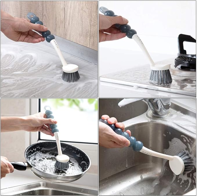 Multi-Purpose Scrub Brush Set - 4 Pack Kitchen Cleaning Brushes with Stiff Bristles for Dishes, Pots, Pans, Sink & Bottles - Dish Brush with Ergonomic Handle - Image 2