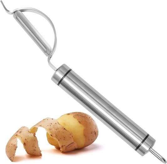 Potato Peeler Stainless Steel, Curved Multifunctional Vegetable Peeler for Kitchen, Peeler Knife Ultra Sharp Blade, Fruit & Veggie Food Peeler, Eye Remover, Hang Loop