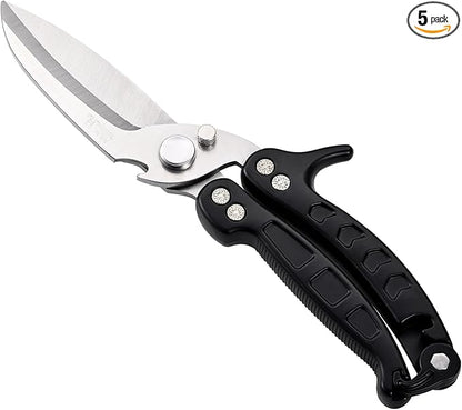 poultry shears Kitchen scissors for Chicken Can Be Used as a Knife, Dishwasher safe, Effortlessly cuts through cartilage, featuring a built-in spring mechanism.Can be used as a present（Black）