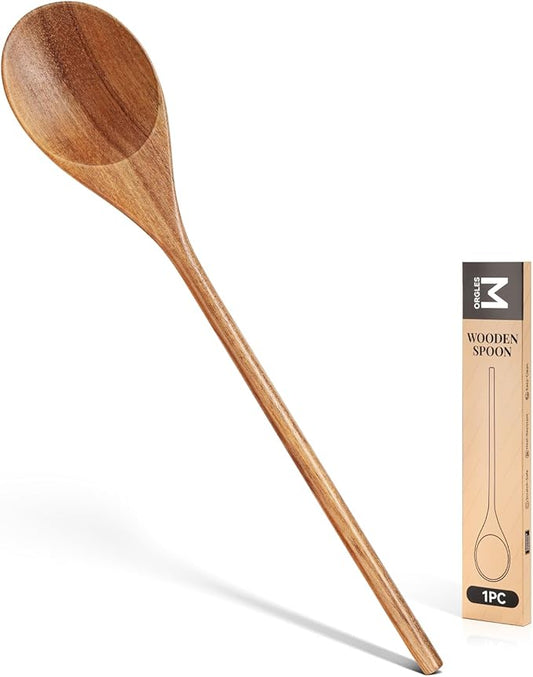 MORGLES Wooden Spoons, 12 Inches Wood Spoons for Cooking Durable Kitchen Utensils for Mixing