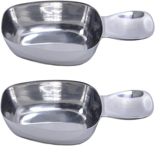 Honey Bear Kitchen Measuring Cup, Polished Stainless Steel (2, Canister Scoop 1/3 Cup 80 ml) by HONEYBEARKITCHEN