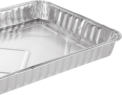 50 Pack Aluminum Pans Half Size 12.7 x 8 inch Disposable Cookie Sheets Baking Cake Pans, Nonstick Baking Sheets Foil Pans Shallow Sheet Pan Baking Tray