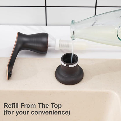 GAGALIFE Kitchen Sink Soap Dispenser Oil Rubbed Bronze, Built in Soap Dispenser with 17 OZ Bottle, Refill from The Top, Liquid Dispenser for Kitchen Sink - Image 5