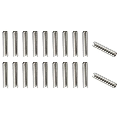 PATIKIL Slotted Spring Pin, 20 Pcs 1/4" x 1-3/16" (6.35mm x 30mm) 304 Stainless Steel Split Roll Pins Spring Dowel for Home Improvement Automotive Machine Repair, Silver