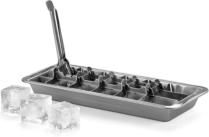 Stainless Steel Ice Cube Trays with Easy Release Handle – 18-Cube Metal Ice Tray, Non-Toxic, Dishwasher Safe | HYICE®