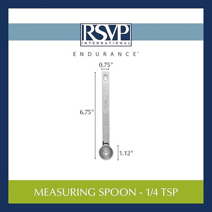 RSVP International Endurance Kitchen Collection Open Stock Measuring Spoon, Stainless Steel, Dishwasher Safe, 0.25-Teaspoon - Image 7