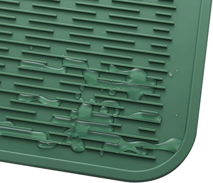 MicoYang Silicone Dish Drying Mat for Multiple Usage,Easy clean,Eco-friendly,Heat-resistant Silicone Mat for Kitchen Counter or Sink,Refrigerator or Drawer Liner Green 3XL 28 inches x 18 inches - Image 9