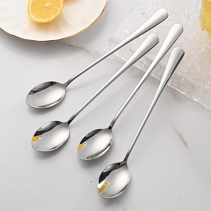 DEHOV 7.5 Inches Stainless Steel Iced Tea Spoons,Set Of 8 Long Stirring Spoons For Coffee,Cocktail,Ice Cream,Long Handle Iced Teaspoons,Latte Spoons For Mixing - Image 7