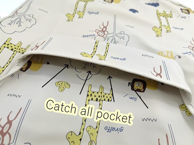Waterproof Baby Bibs,Infant Toddler Extra Cover Feeding Bib With Food Catcher,Easy Clean & Washable