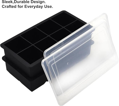 Bangp Large Ice Cube Tray for Whiskey,2 Pack Stackable Big Ice Cube Molds Make 16 Big Whiskey Ice Cubes,Easy Release Square Ice Cube Maker for Cocktails,Whiskey,Soups and Frozen Treats - Image 3
