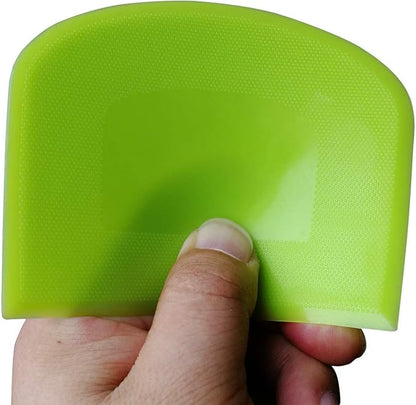 ALLTOP Bowl Spatula & Bench Scraper,Flexible Plastic Multipurpose Kitchen Pastry Cutter Tool,Food Scrappers for Bread Dough Baking Cake Fondant Icing,Set of 2 Pieces - White,Green - Image 9
