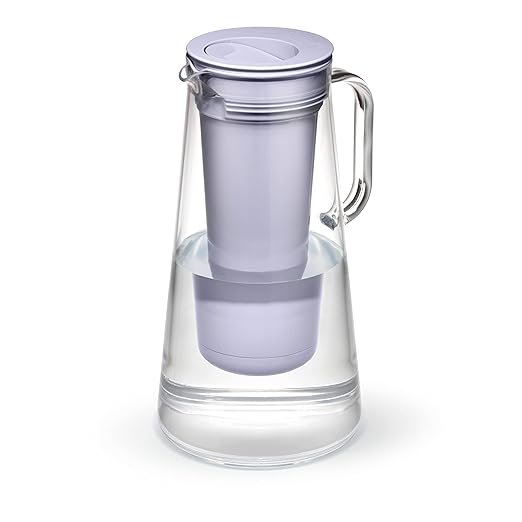 LifeStraw Home – Water Filter Pitcher, 7-Cup, Wisteria, BPA Free Designed for Everyday Protection Against Bacteria, parasites, microplastics, Lead, Mercury, PFAS, and a Variety of Chemicals by LifeStraw