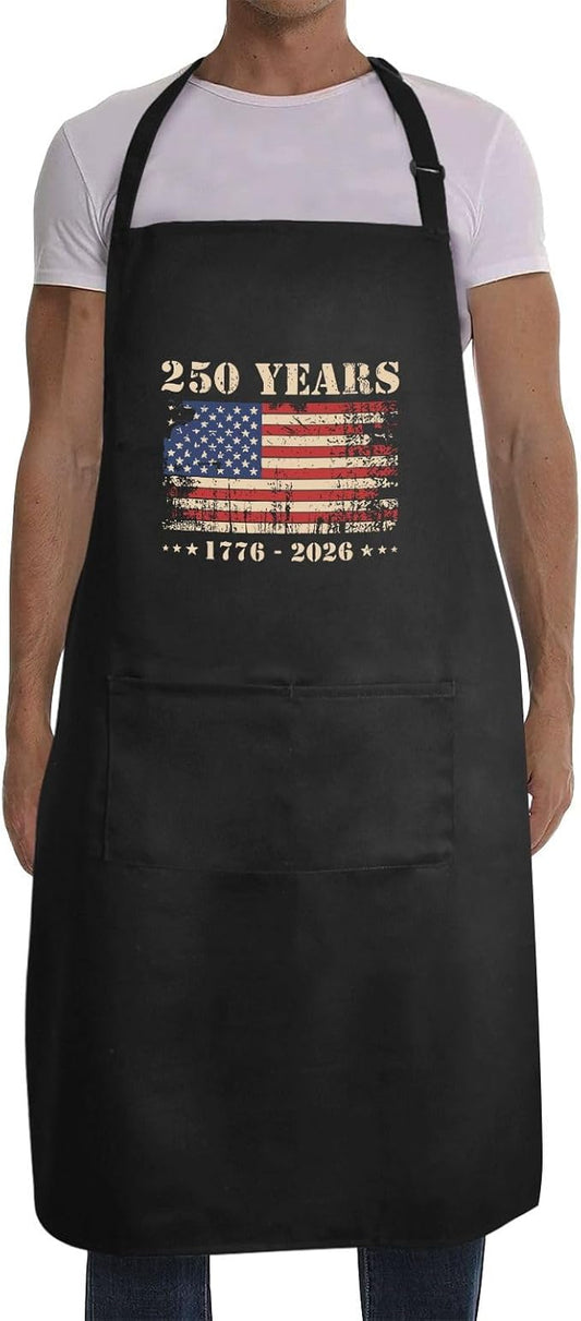 Us 250 Years Of Freedoms Apron With Pocket For Mens