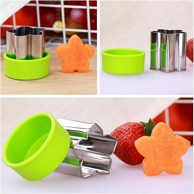 Vegetable Cutter Shapes Set (8 Pack) – 1.5" Stainless Steel Mini Cookie & Fruit Cutters for Kids, Bento Lunch, Sandwich, Fondant, Cheese, Baking & Food Prep - Image 3