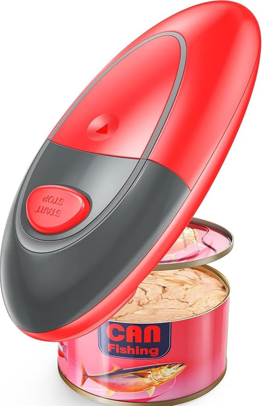 One Touch Electric Can Opener Fits Almost All Can Sizes for Seniors with Arthritis, Hand Held Battery Operated Can Opener with Smooth Edge, Food Safe Kitchen Gadgets Automatic Can Opener for Kitchen by Unknown