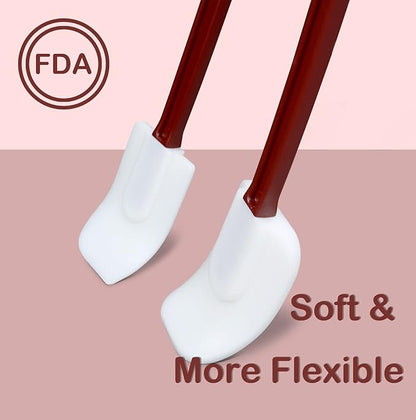 10 INCH Silicone Spatulas Heat Resistant Heavy Duty Rubber Spatulas Commercial Spatulas Set for Kitchen Use Silicone Cooking Utensils Sets of 2 - Image 4