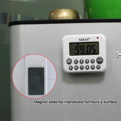 XREXS Digital Kitchen Timer Magnetic Countdown Up Cooking Timer Clock with Magnet Back and Clip, Loud Alarm, Large Display Minutes and Seconds Directly Input-White (2 Battery Included) (DC-12) - Image 5