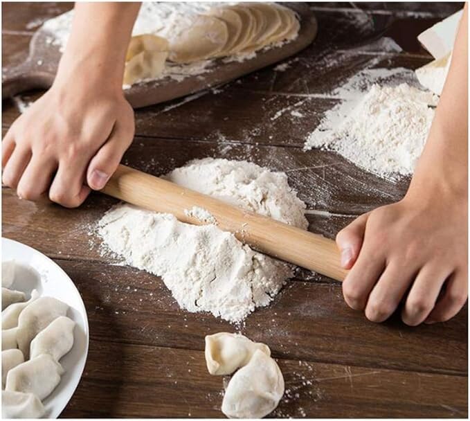 Non-stick Rolling Pin Wood Dough Roller Classic for Baking Cookie Pastry Pizza