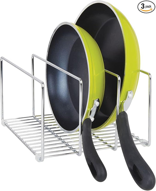 mDesign Baking Tray Rack — Wire Rack for Sorting Trays, Pans and other Cookware Items — Free-Standing Pan Stand for the Kitchen — Chrome by mDesign