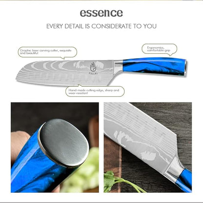 FULLHI Knife Set, 14pcs Japanese Knives Set, Multiple Colour Premium German Stainless Steel Chef Knife Set