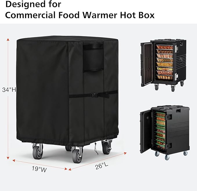 Food Warmer Cover, Heavy Duty Waterproof and Dustproof Covers for CAMMOO YITAHOME FOHERE Food Warmer Hot Box 127QT - 26" L x 19" W x 34" H