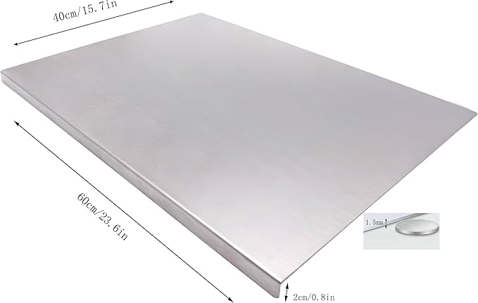 BILLAMB Stainless Steel Cutting Boards for The Kitchen, Suitable for Meat, Fruits, Vegetables, Bread, and Baking Large-sized Cutting Boards (60 x 40cm/23.6 x 15.7 in) - Image 2