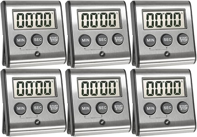 Elegant Digital Kitchen Timer - Stainless Steel Model eT-23, Super Strong Magnetic Back, Loud Alarm, Large Display, Auto Memory, Auto Shut-Off by eTradewinds by eTradewinds