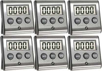 Elegant Digital Kitchen Timer - Stainless Steel Model eT-23, Super Strong Magnetic Back, Loud Alarm, Large Display, Auto Memory, Auto Shut-Off by eTradewinds by eTradewinds
