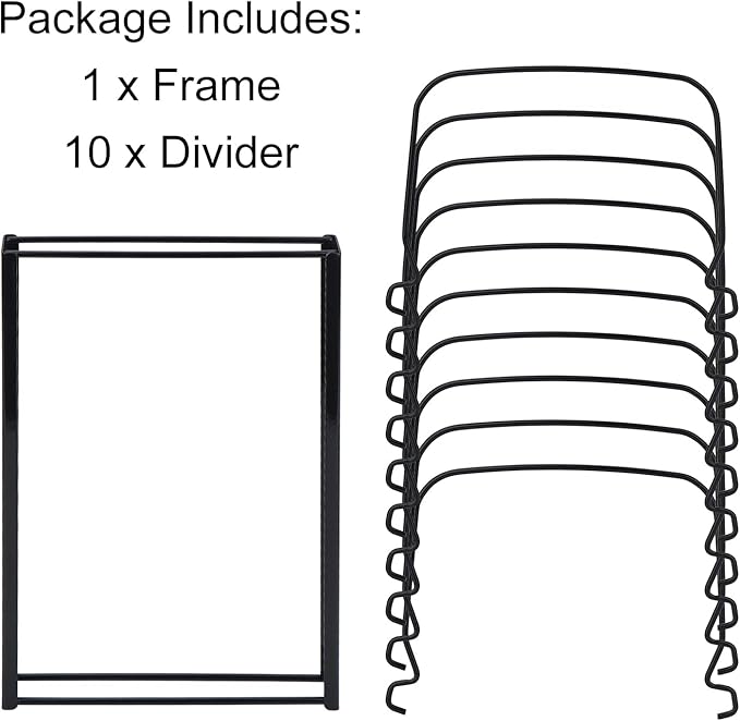 Toplife 10+ Bakeware Organizer Rack for Kitchen Bakeware, Cookware, Dinnerware, Cutting Boards, Plates, Pot and Pan Lids (Black) - Image 6