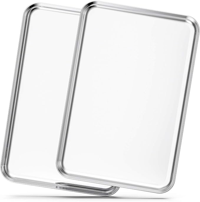 Baking Sheets Set of 2, Bastwe 20 inch Stainless Steel Bakeware Baking Pans, Healthy & Nontoxic & Rustproof & Easy Clean & Dishwasher Safe by BASTWE