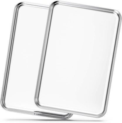 Baking Sheets Set of 2, Bastwe 20 inch Stainless Steel Bakeware Baking Pans, Healthy & Nontoxic & Rustproof & Easy Clean & Dishwasher Safe by BASTWE