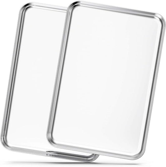 Baking Sheets Set of 2, Bastwe 20 inch Stainless Steel Bakeware Baking Pans, Healthy & Nontoxic & Rustproof & Easy Clean & Dishwasher Safe by BASTWE