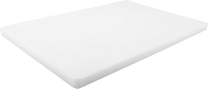 Thick White 18x12 Plastic Restaurant Cutting Board, 0.75 Inch Thick HDPP Poly - NSF Approved for Food Service, Dishwasher Safe - 3/4" Thickness