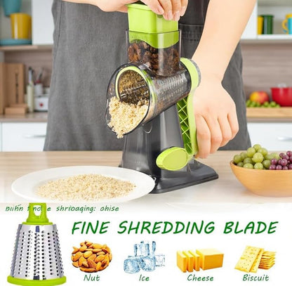 Cheese Grater with Handle, Multifunctional Manual Rotary Cheese Grater - Cheese Shredder Easily Chop Carrots, Potatoes, Vegetables and Fruits and Easy to Clean - Image 6