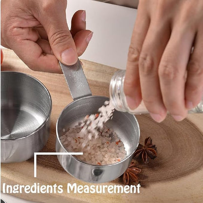 Stainless Steel Measuring Cups Set, 5 Pieces Kitchen Measuring Sets Gadgets tool,For Cooking & Baking,Measure Dry & Wet Ingredients And Liquid (Cups) - Image 6