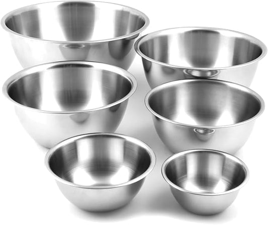 Fox Run 6-Piece Nesting Stainless Steel Polished Mirror Finish Mixing Bowls Set, 0.5, 1.25, 2.75, 4.25, 6.25 and 10.75 Quart by foxrunbrands
