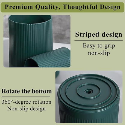 HOMQUEN 360° Rotating Utensil Holder, 6.3''+4.7'' Plastic Kitchen Utensil Holder for Countertop, Large Cooking Utensil Crocks for Kitchen Decor, Utensil Organizer for Spatula, Set of 2 (Green) - Image 8