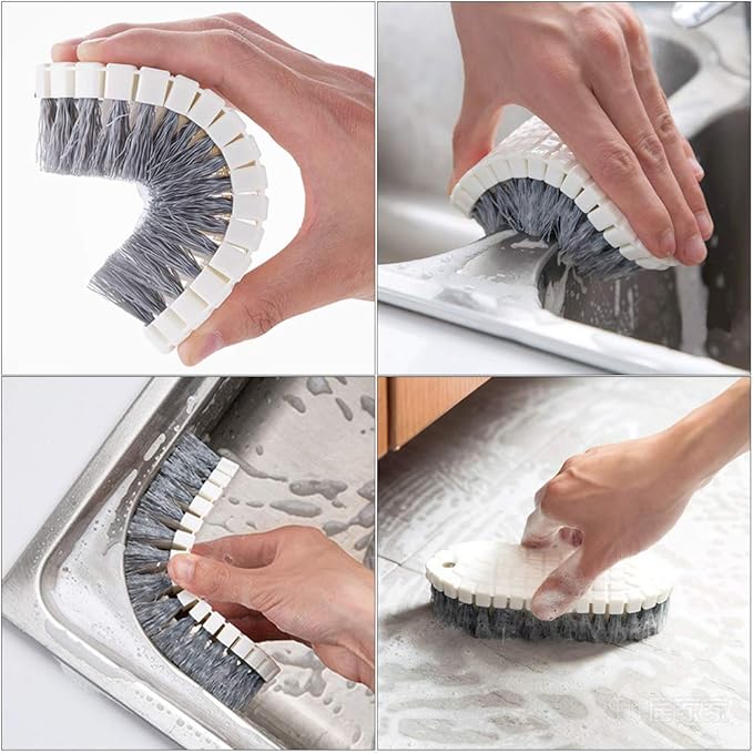 Multi-Purpose Scrub Brush Set - 4 Pack Kitchen Cleaning Brushes with Stiff Bristles for Dishes, Pots, Pans, Sink & Bottles - Dish Brush with Ergonomic Handle - Image 3