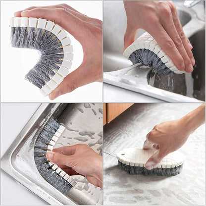 Multi-Purpose Scrub Brush Set - 4 Pack Kitchen Cleaning Brushes with Stiff Bristles for Dishes, Pots, Pans, Sink & Bottles - Dish Brush with Ergonomic Handle - Image 3