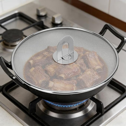 4 Pack Stainless Steel Grease Splatter Screen Set - 13"/11.4"/10"/8.2" Frying Pan Splatter Guard with Fold-Flat Knob, Kitchen Oil Splatter Shield for Safe Cooking - Image 4