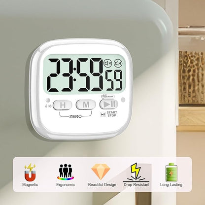 AyayaBoss 2-Pack Magnetic Kitchen Timers for Cooking, Digital Stop Watch Countdown Timer for Kids, Teachers, Classroom, Office, Exercise - Battery Included - Image 4