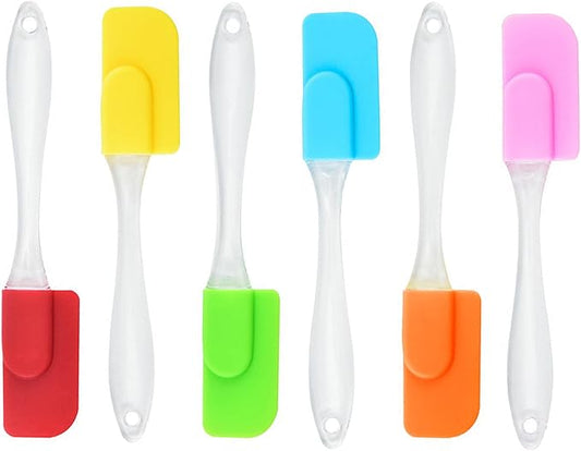 ZukoCert 6 Piece Mini Silicone Spatula Set, Small Heat-Resistant Rubber Spatulas for Baking, Cooking, Mixing, Non-Stick Kitchen Tools for Cooking & Baking