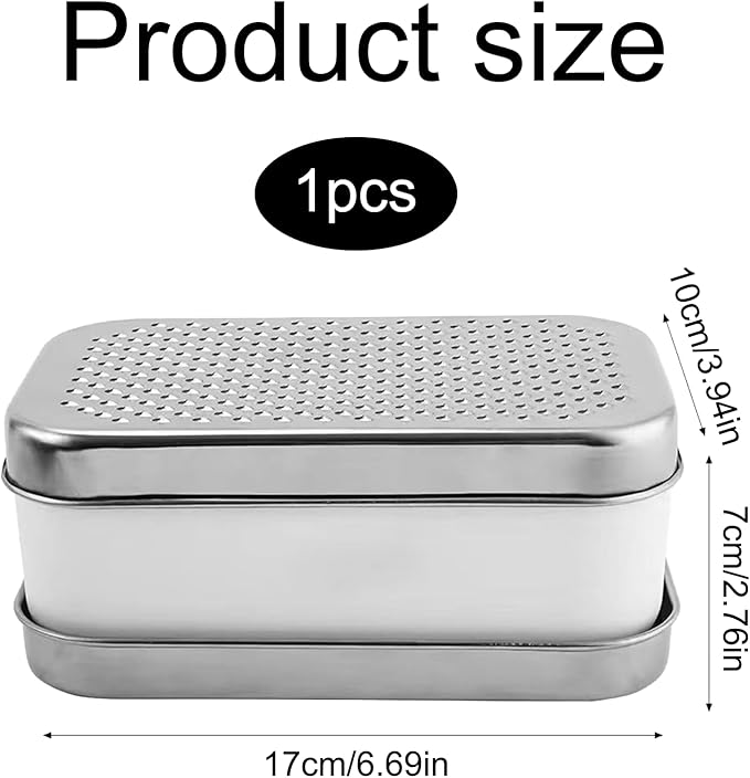 Cheese Grater With Container Box,Grater Cheese Shredder,2 In1 Fruit Vegetable Chopper Onion Choppers,Perfect For Hard Parmesan Or Soft Cheddar Cheeses,Ginger,Butter,Vegetables Etc(White)