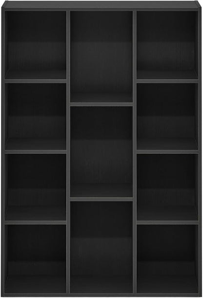Furinno LUDER Book Shelf, 11-Cube Bookshelf, Reversible Bookcase, 9.4 x 29.1 x 41.7, Easy Assembly, for Living Room, Bedroom, Home Office, Blackwood - Image 7