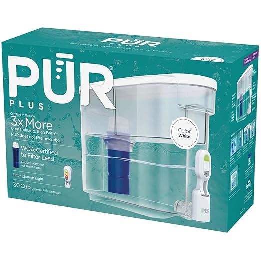 PUR PLUS 30-Cup Water Filter Dispenser with 1 Lead-Reducing PUR PLUS Filter, Dishwasher Safe, Powerful Filtration, Large Capacity with Slim, Space-Saving Design, White (DS1811Z) - Image 9