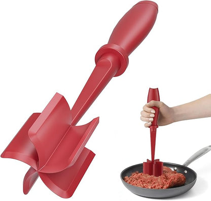Meat Chopper, Upgrade Hamburger Smasher, Premium Heat Resistant Meat Masher for Ground Beef, Ground Turkey and More, Non Stick Mix Grinder-Red by PGYARD