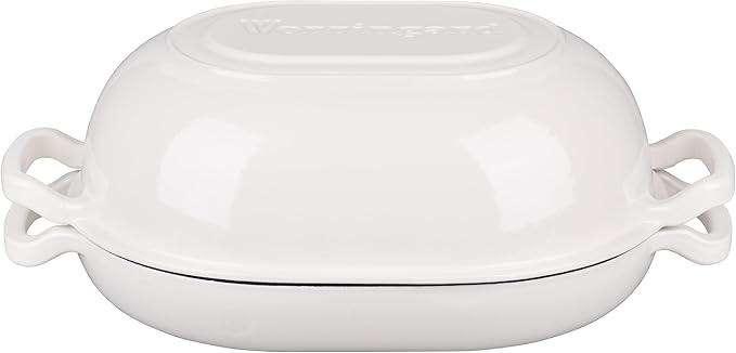 VORRINGARD Enameled Cast Iron Sourdough Bread Oven, Dutch Oven, Loaf Cast Iron Bread Pan for Homemade Bread Baking, Meatloaf Pan with Lid, 7QT, White - Image 7
