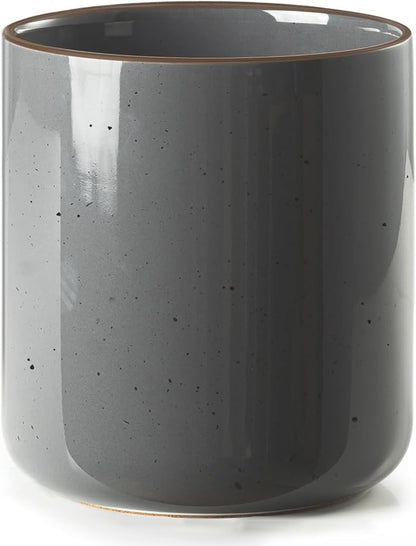 getstar Large Utensil Holder for Kitchen Counter,7.2" Grey Ceramic Utensils Crocks Utensil Organizer for Spatula Farmhouse Kitchen Decor by Getstar