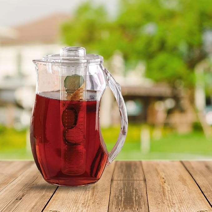 Large Fruit Infuser Water Pitcher (2.9 Quart / 93 Oz) – Shatterproof Acrylic Infusion Jug for Iced Tea, Juice, Beverages, Water, Lemon, Fruit & Herbs – BPA Free - Image 2